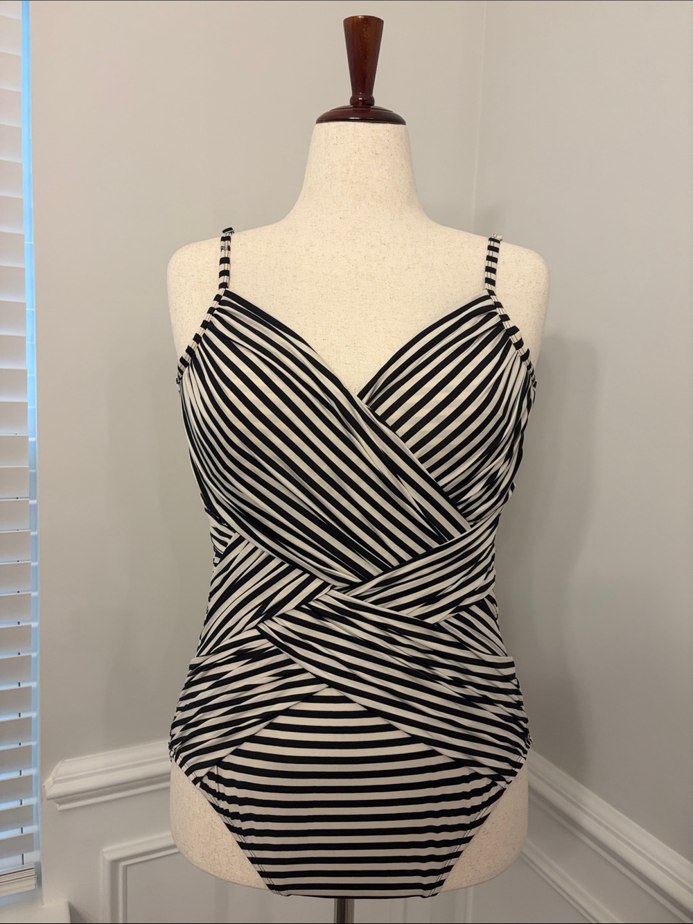 Merona One-Piece Swimsuit | black and white | XL